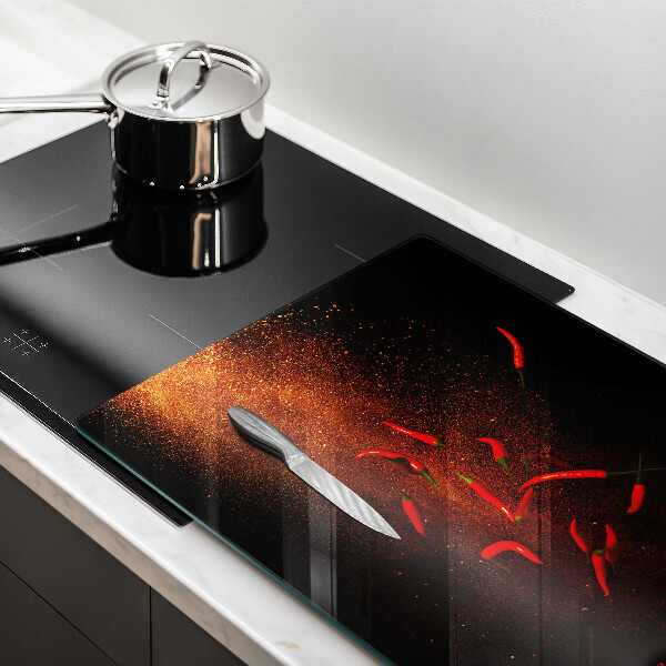 Induction hob protector Hot chili peppers