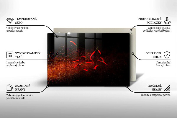 Induction hob protector Hot chili peppers