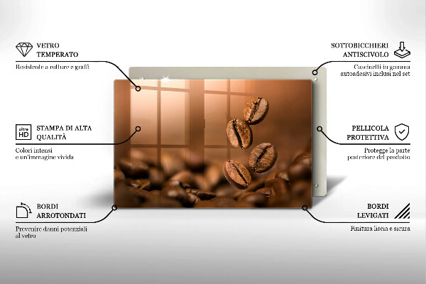 Induction hob protector Coffee beans