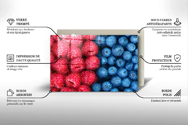 Worktop saver Fruit of raspberry and blueberries