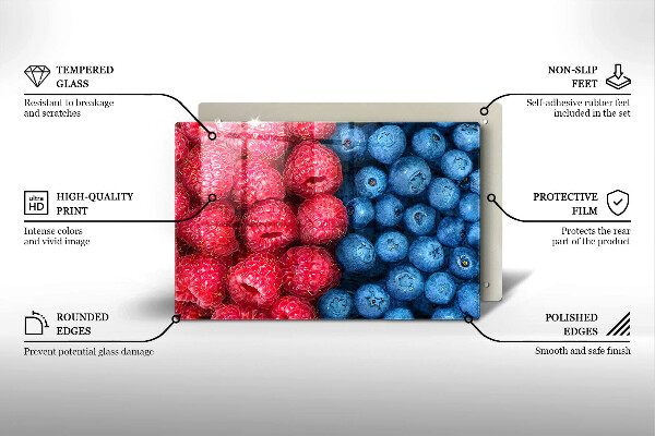 Worktop saver Fruit of raspberry and blueberries