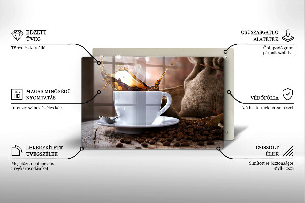 Induction hob cover Cup and coffee beans