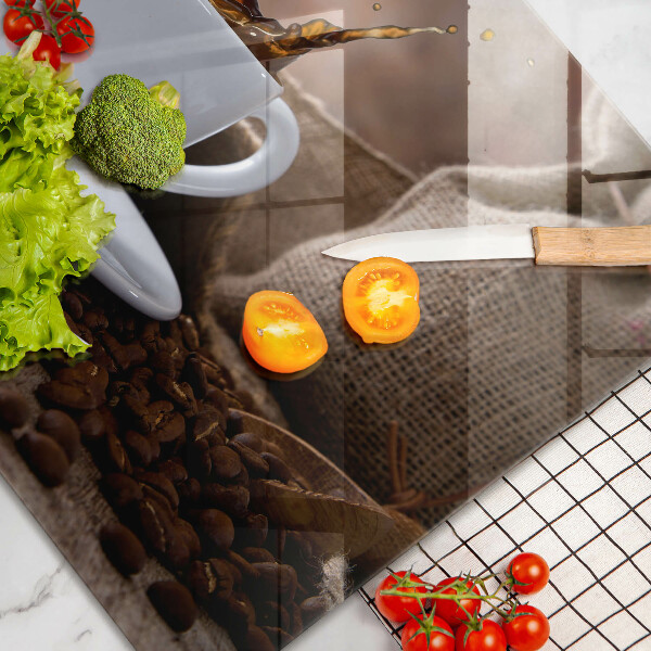 Induction hob cover Cup and coffee beans