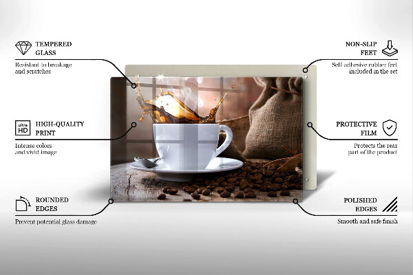 Induction hob cover Cup and coffee beans