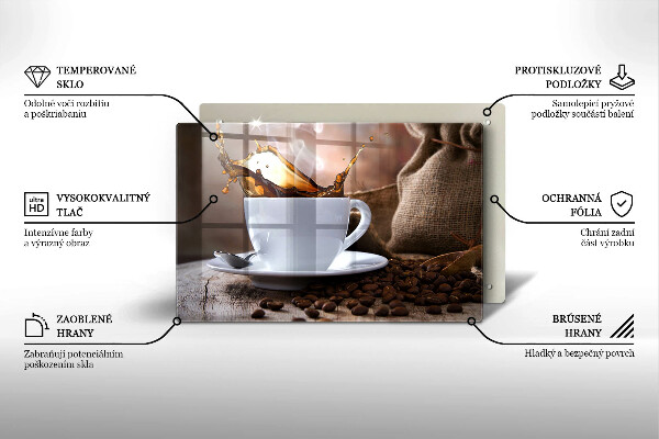 Induction hob cover Cup and coffee beans