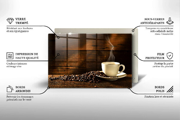 Induction hob cover Coffee cup wood