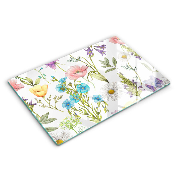 Induction hob protector Flowers illustration