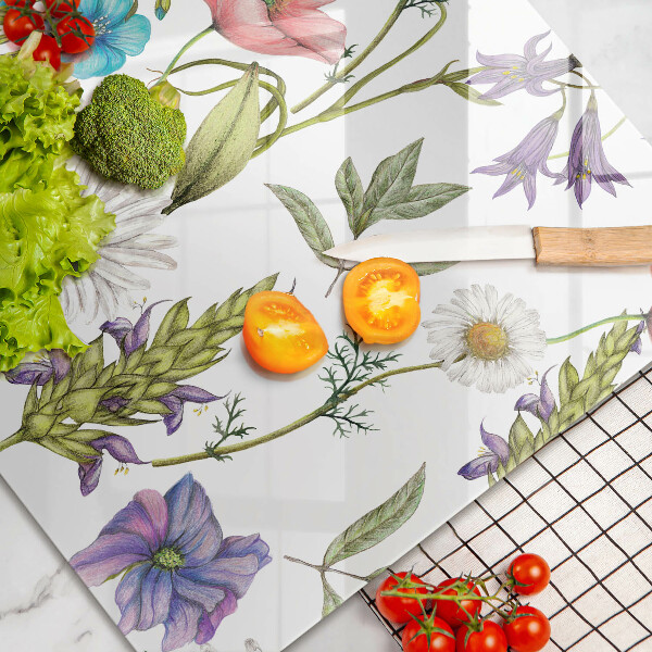 Induction hob protector Flowers illustration