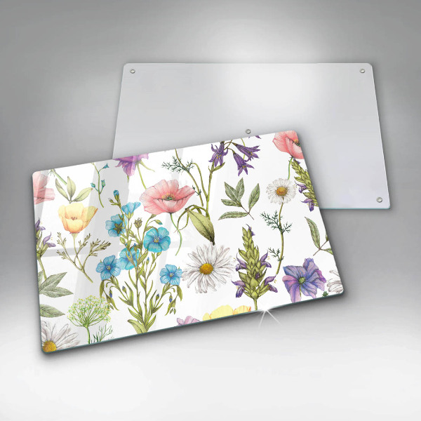 Induction hob protector Flowers illustration