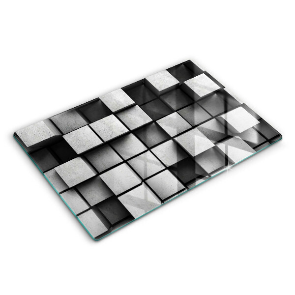 Induction hob cover 3D square abstraction