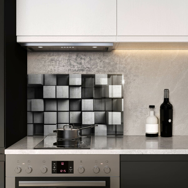 Induction hob cover 3D square abstraction