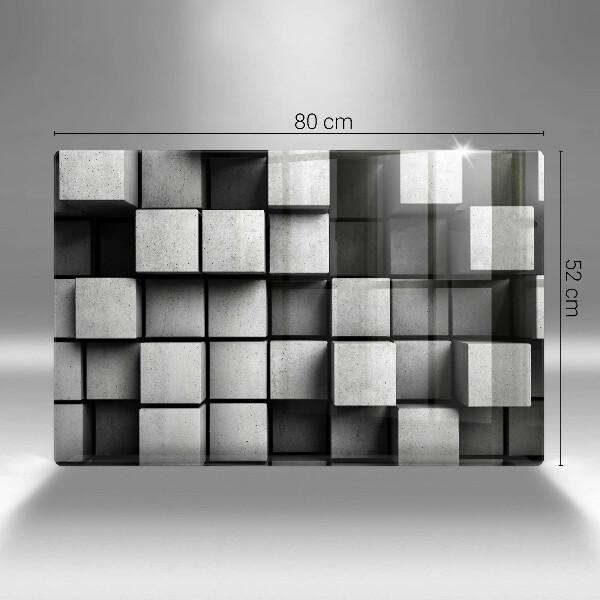 Induction hob cover 3D square abstraction