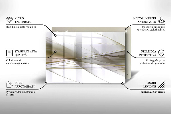 Induction hob cover Abstraction Design lines