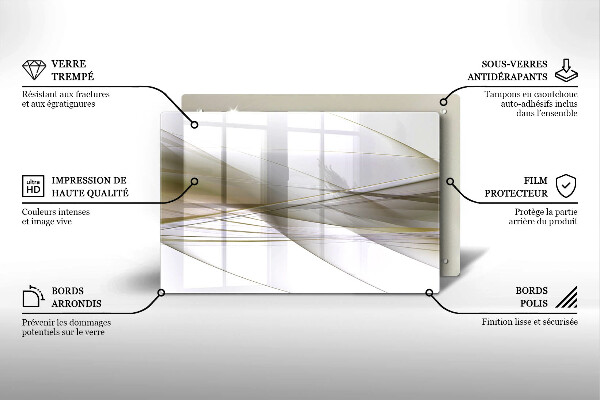 Induction hob cover Abstraction Design lines