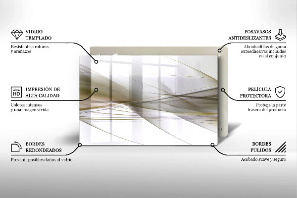 Induction hob cover Abstraction Design lines