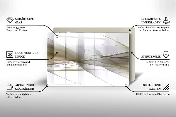 Induction hob cover Abstraction Design lines