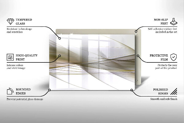 Induction hob cover Abstraction Design lines