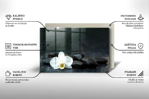 Worktop saver White flower stones Zen