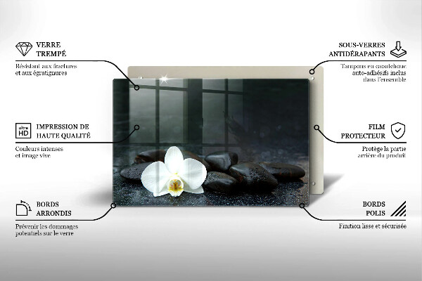 Worktop saver White flower stones Zen