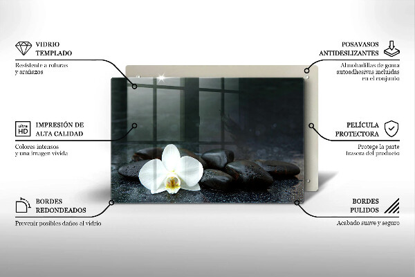 Worktop saver White flower stones Zen