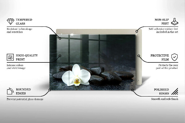 Worktop saver White flower stones Zen
