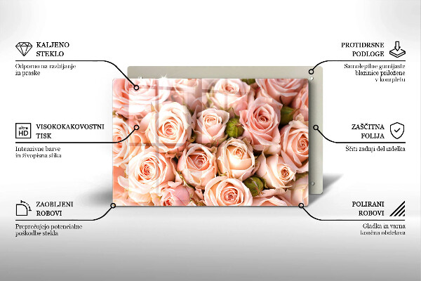 Induction hob cover A delicate bouquet of roses