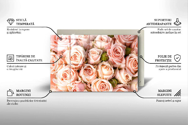 Induction hob cover A delicate bouquet of roses