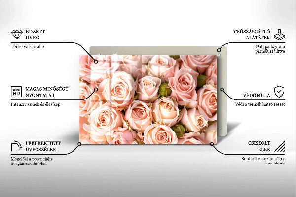 Induction hob cover A delicate bouquet of roses
