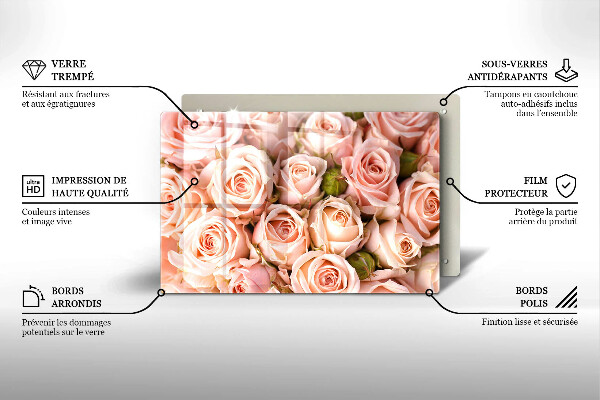 Induction hob cover A delicate bouquet of roses