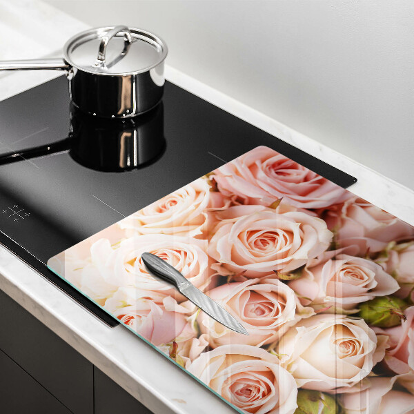 Induction hob cover A delicate bouquet of roses