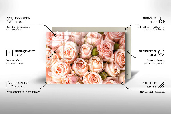 Induction hob cover A delicate bouquet of roses