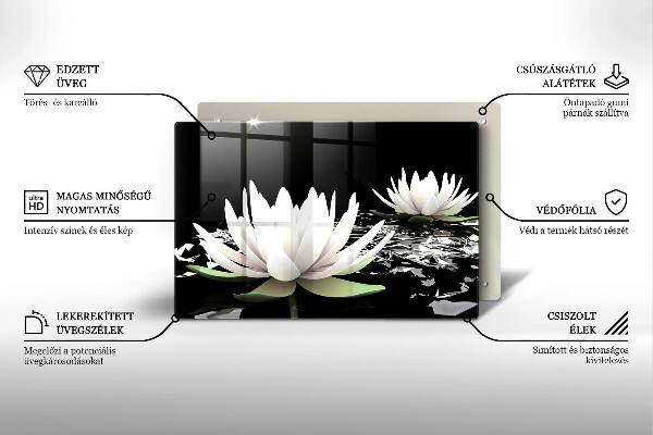 Worktop saver White lilies on the water