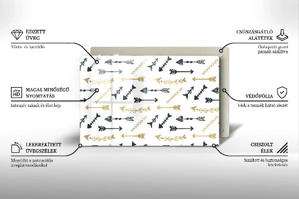 Induction hob protector Boho arrow pattern