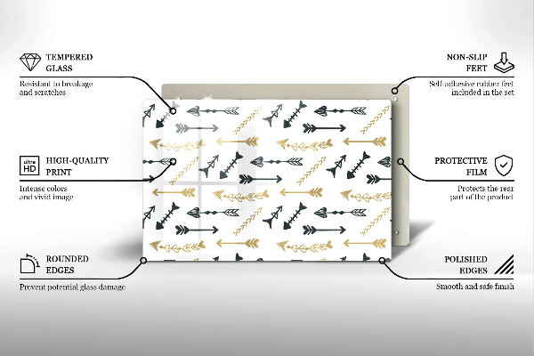 Induction hob protector Boho arrow pattern