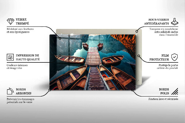 Induction hob protector Boats on the lake