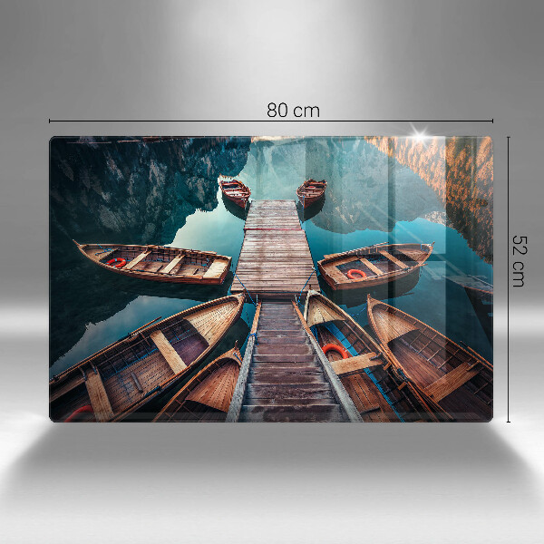 Induction hob protector Boats on the lake