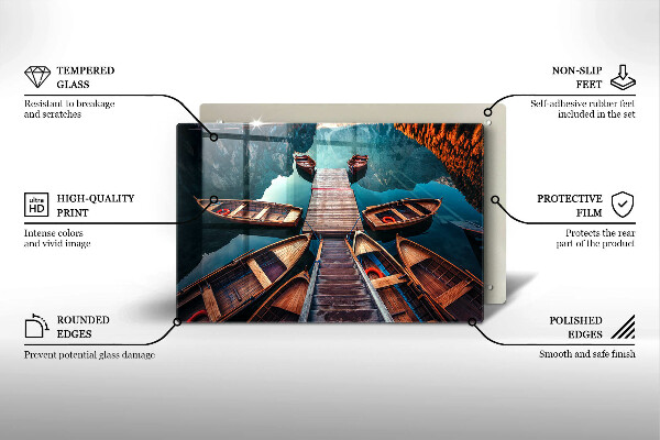 Induction hob protector Boats on the lake