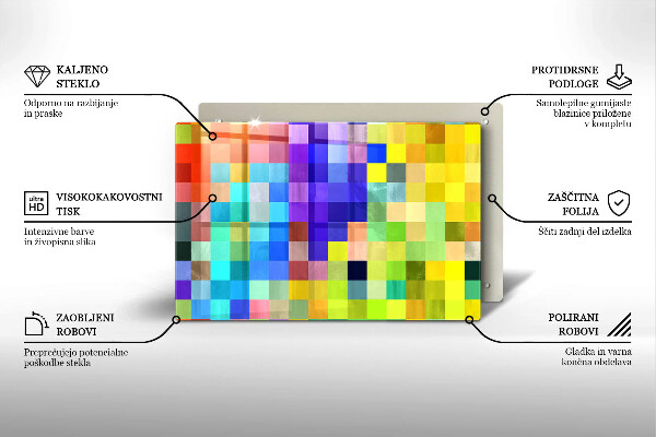 Induction hob protector Colorful squares pixels