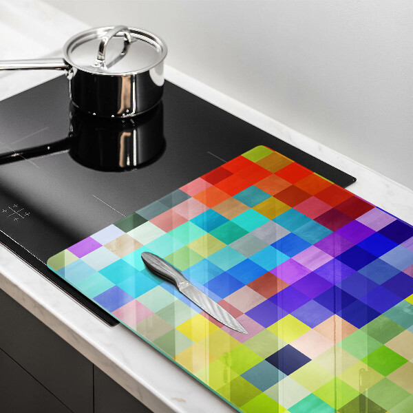 Induction hob protector Colorful squares pixels