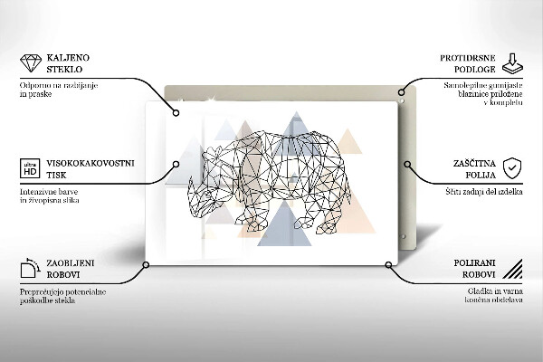 Induction hob protector Line-art rhino