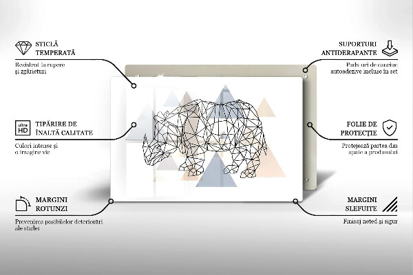 Induction hob protector Line-art rhino