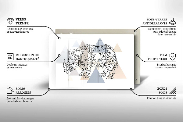 Induction hob protector Line-art rhino