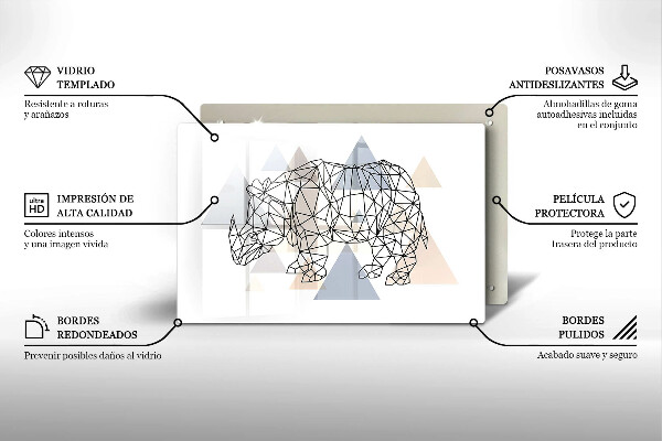 Induction hob protector Line-art rhino