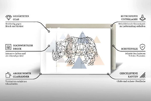 Induction hob protector Line-art rhino