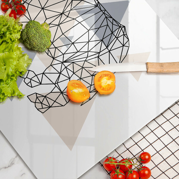 Induction hob protector Line-art rhino