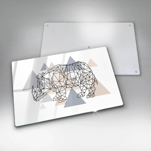 Induction hob protector Line-art rhino