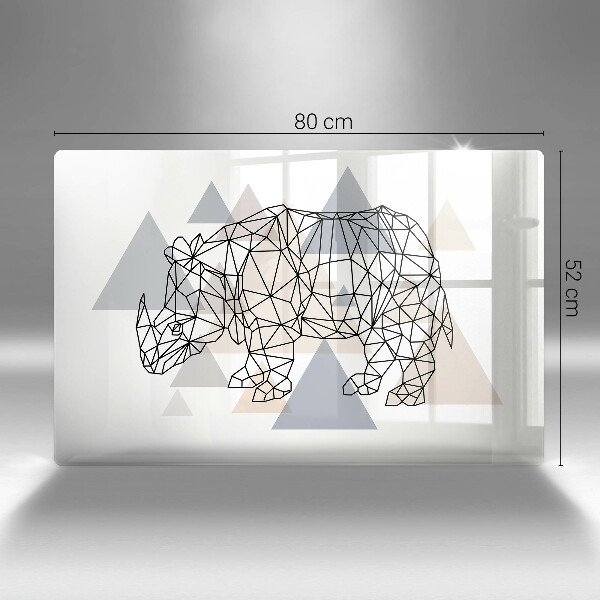 Induction hob protector Line-art rhino