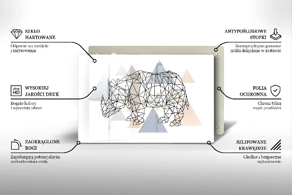 Induction hob protector Line-art rhino