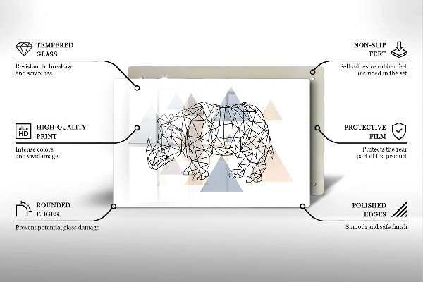 Induction hob protector Line-art rhino