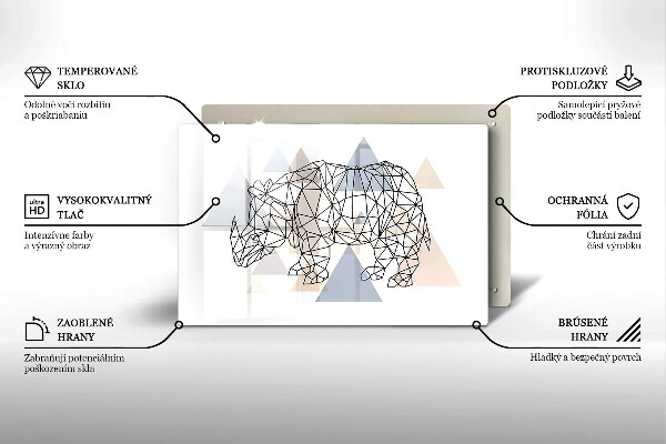 Induction hob protector Line-art rhino